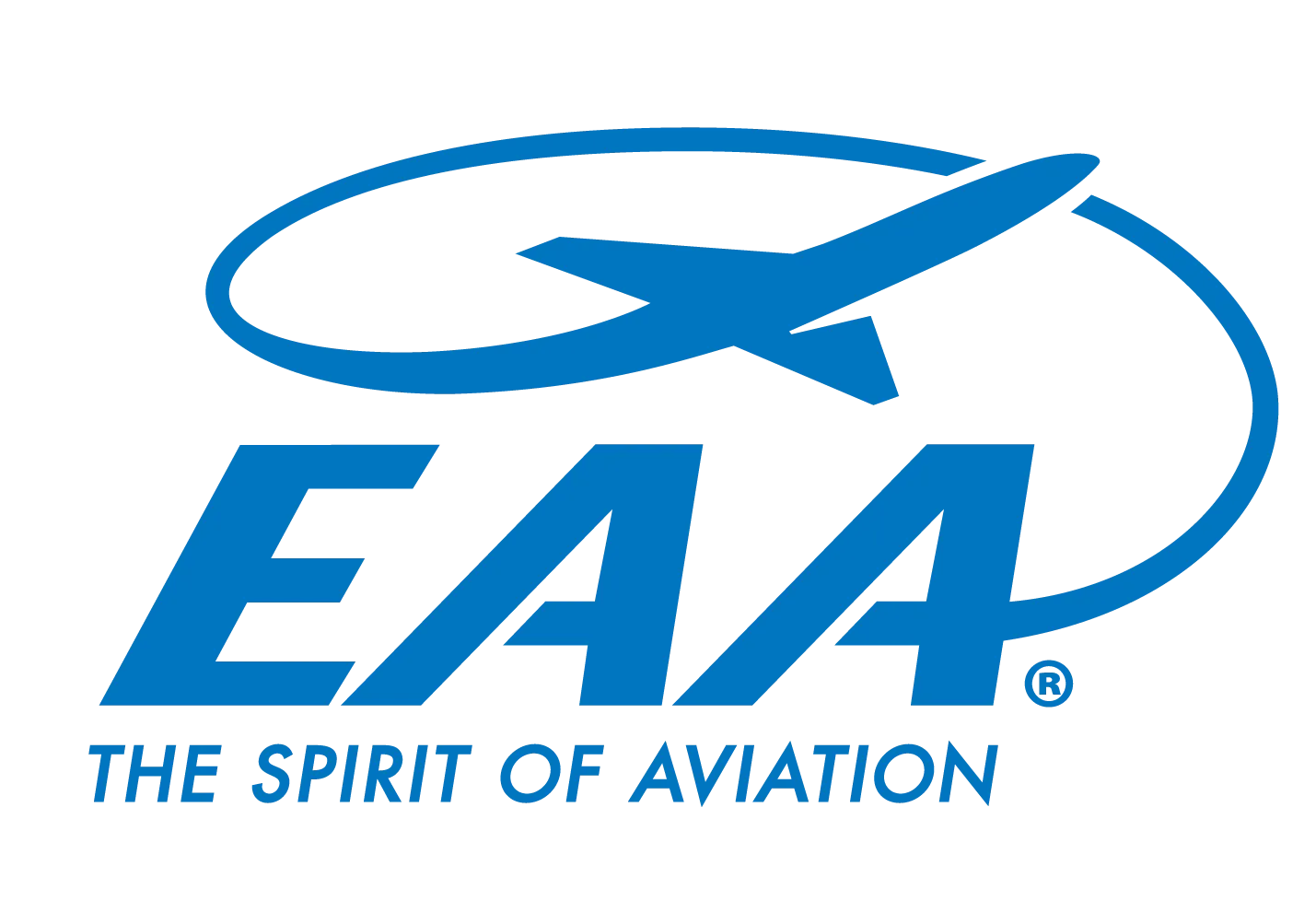 Blue EA4 logo featuring a stylized airplane and the slogan "The Spirit of Aviation.