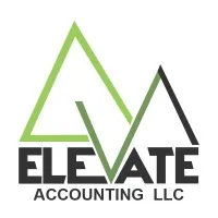 Logo featuring two overlapping triangular peaks in green and black above the text "ELEVATE ACCOUNTING LLC" in bold black letters.