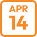 Calendar icon displaying the date April 14 in orange and gray colors.