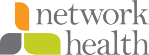 Logo with orange and green abstract shapes accompanied by gray text "Learning Hub".