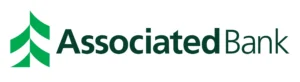 Logo of Associated Bank with green stylized tree graphic and dark green text on white background.