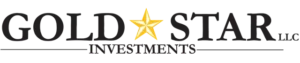 Logo with the text "GOLD STAR INVESTMENTS LLC" featuring a gold star between "GOLD" and "STAR