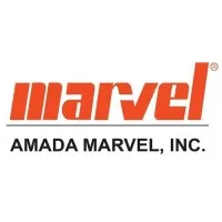 Logo featuring the word "marvel" in bold orange letters above "AMADA MARVEL, INC." in black text.