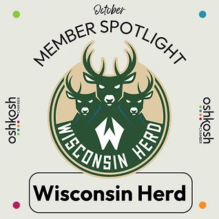 Logo featuring the outline of Wisconsin with a green herb design integrated into the state shape
